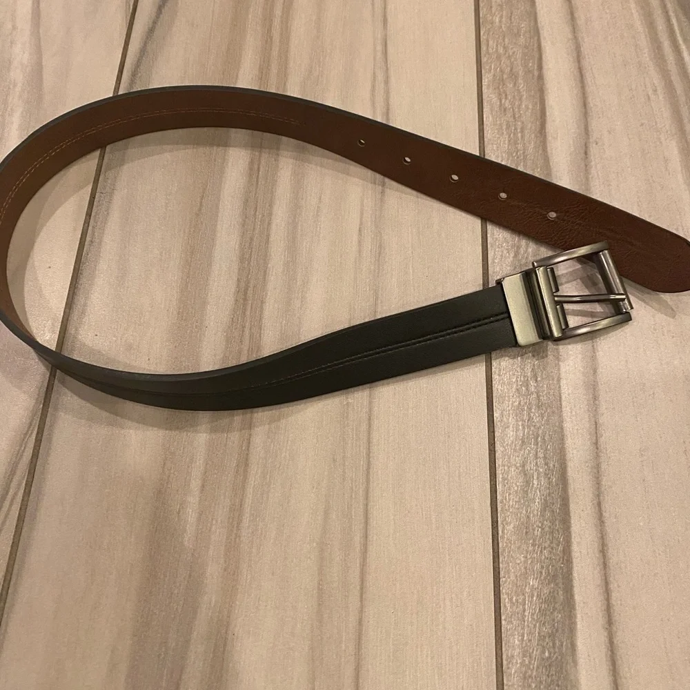 Boys 28 inch black leather belt
